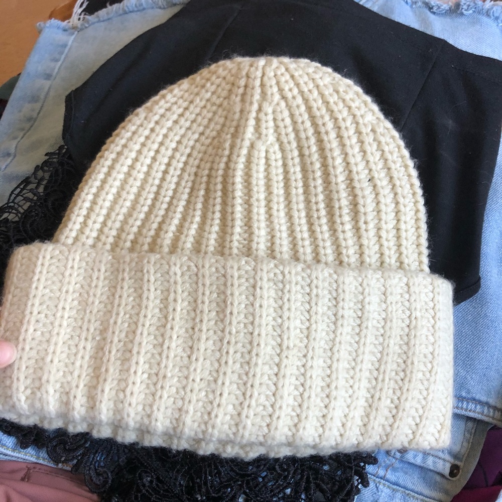 Silence + Noise Off White Cream Beanie